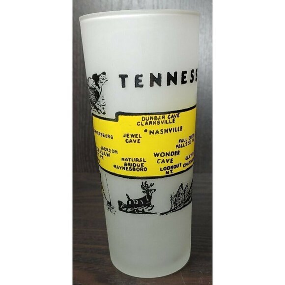 Vintage Anchor Hocking Flosted Glass Tennessee Drinkware And Barware Tumbler Mug - Picture 4 of 9
